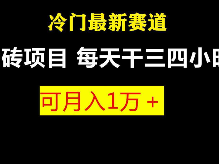 最新冷门游戏搬砖项目，零基础也能玩