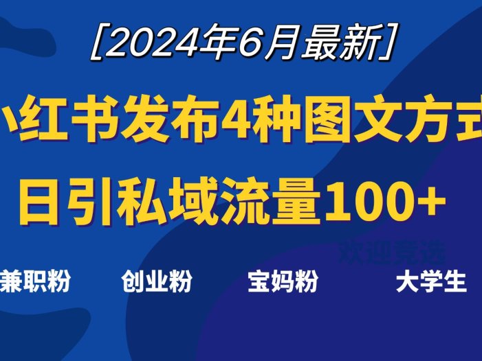 小红书发布这4种图文，就能日引私域流量100+