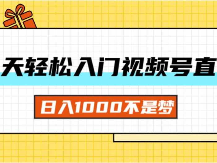 一天入门视频号直播带货，日入1000不是梦